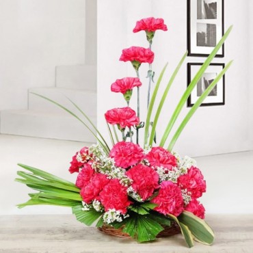 Basket Of Pink carnation 